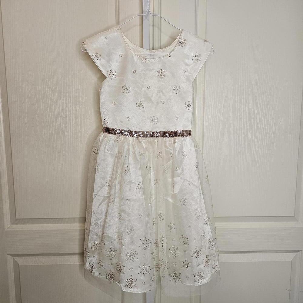 Elegant Girls' Dress with Sequined Belt